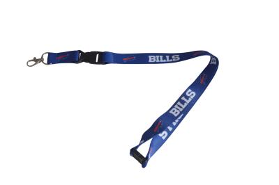 China NFL Football Ribbon Lanyard With Detachable Keychain , Buffalo Bills Lanyard For Necklace ID Badge Holder for sale