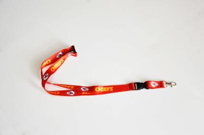 China Exquisite Kansas City Chiefs NFL Lanyard With Detachable Metal Hook for sale