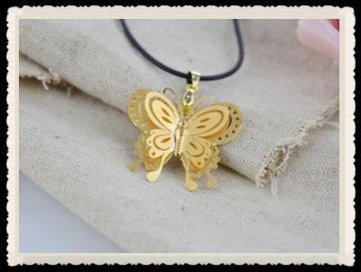 China Zinc-aluminum Alloy & 24K Gold Butterfly Pendant necklace Good Decoration For Party for sale