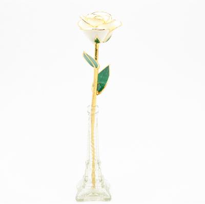 China 30*6cm überzog wirkliches langes Gold Stamm-24k Rose für Geburtstags-Geschenkbox-Jahrestags-Blumen-Verpflichtung zu verkaufen