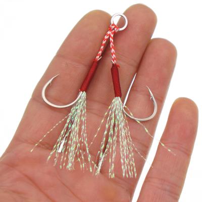 China Saltwater Sea Fishing Double Jig Fishing Hook For Slow Casting Building Lures Assist Fishhooks for sale