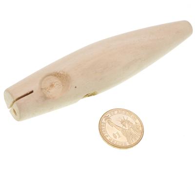 China 5 Inch Unpainted Wooden Metal Lip Swimmers Lure Musk Lure Peach White Through Hole Bodies for sale