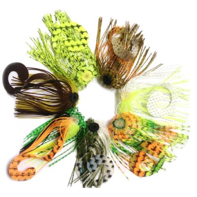 China Outdoor Activities Fishing Lead Rubber Jig Hot Selling Bait Jig Head Jig Silicone Jig Spinnerbaits Colorful Spoon Blade Squid Colorful Silicone for sale