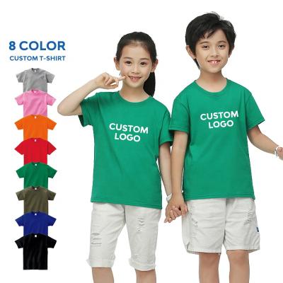 China Wholesale anti-shrink single blank short sleeve crewneck kids t-shirt custom printing embroidery embroidery sport for sale