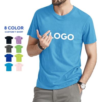 China Wholesale Blank Anti-wrinkle T-shirt men's crewneck plain cotton short sleeve t-shirt for high quality for sale