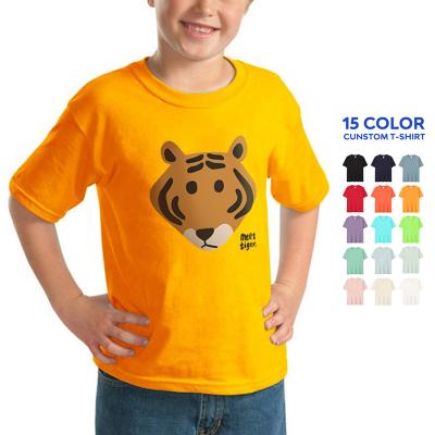 China Anti-Wrinkle Wholesales Toddler Custom Brand T-shirt Girl Kids LOGO Cartoon T-shirts Blank Printing Customize Baby T-shirt for sale