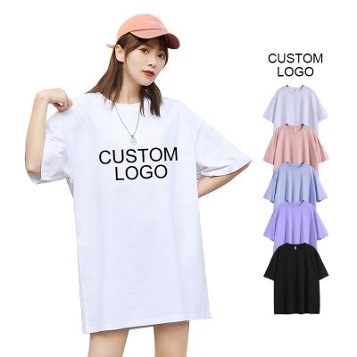 China Wholesale High Quality Anti-Wrinkle 200 Grams Women's T-shirt Plain White O-Neck Cotton Oversized Women's T-Shirt for sale