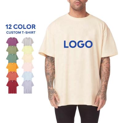 China wholesale popular unisex white blank oversized t-shirts Anti-wrinkle drop custom printing embroider logo t-shirts for sale