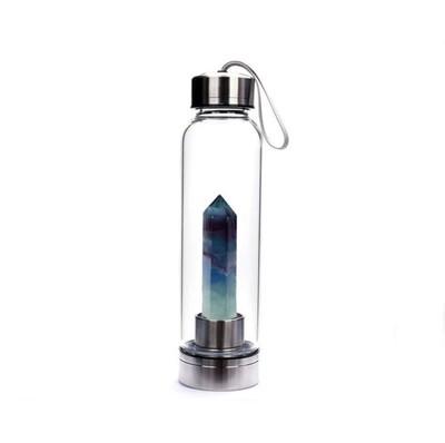 China Viable feiyou customized logo custom china crystal glass portable transparent eco friendly water bottle with rope for sale