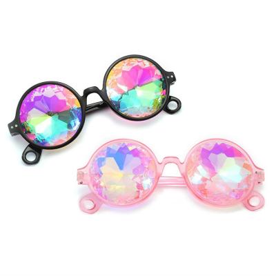 China Fashion Feiyou Sunglasses Shape Crazy Colorful Kaleidoscope Glass Party Sunglasses Oversized Round Sunglasses Women for sale