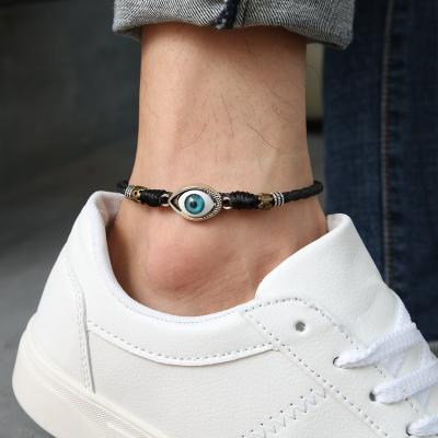 China Feiyou FASHIONABLE Nordic Hot Sale Eyes Fashion Adjustable Rope Chain Men Personalized Handmade Anklet Chain Jewelry for sale