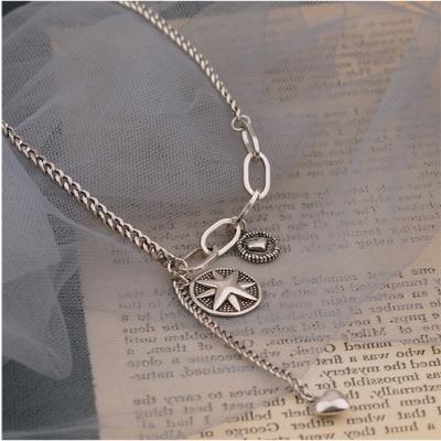 China The Latest Feiyou Retro Fashion Star Heart Personalized Jewelry Necklace By Creative Six-pointed Pendant For Women for sale