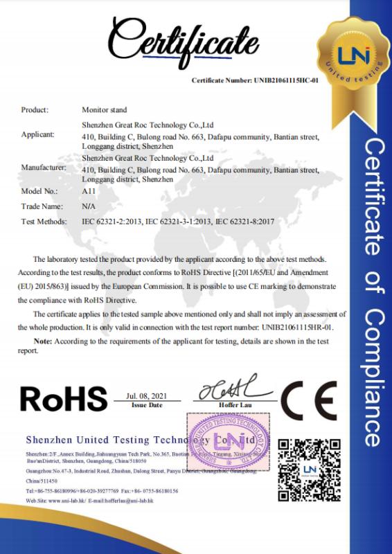 RoHS - Shenzhen Great Roc Technology Co., Ltd.