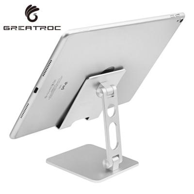 China Roc Large Adjustable Tablet Phone Stand For Desktop Mobile Phone Display Holder Aluminum Angle Adjustable for sale