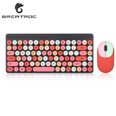 China Fashionable Large Roc Professional Keyboard Maker 86 Keys 2.4G Wireless Keyboard Mouse Combo For Office Pink Keyboard and Mouse for sale