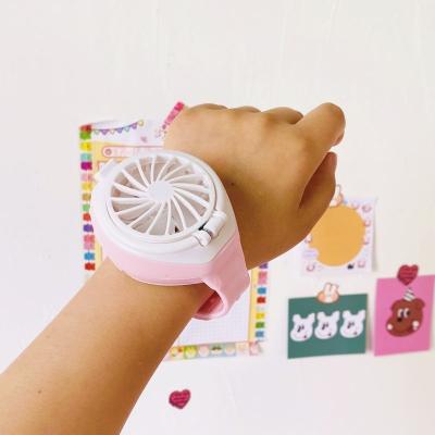 China USB Creative Button Noise Student Watch Portable Charging/Rechargeable/Folding Silent Fan for sale