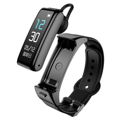 China New style B6 color touch screen wireless headset two-in-one multi-function call separate smart bracelet for sale