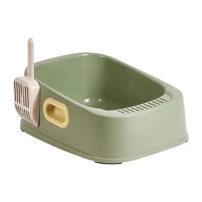 China Plastic Binaural Square Handle Pet Toilet Box High-wrapped Pet Litter Scoop Cat Toilet L Furniture Style for sale