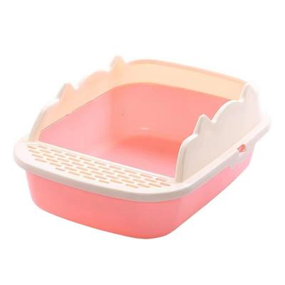 China Cat Clean Up Products Plastic Large Space Cat Toilet Box Cat Litter Box Viable Sandbox for sale