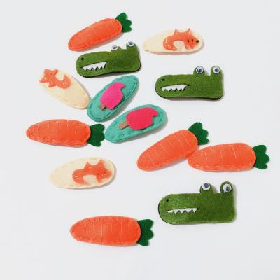 China New Style Hair Decoration Baby Girl Hair Clip Small Crocodile Carrot Hairpin Snap Hair Clips Animal Hair Clips For Girls for sale