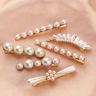 China Fashionable Pearl Hair Clip Hot Sale Bulk Girls Hair Clip Fancy Elegant Unique Hair Pin For Women for sale