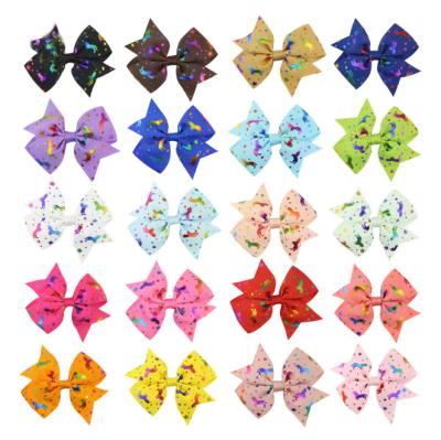 China 10cm Fashionable Bestselling Rhinestones Four Ears Unicorn Hair Clips Halloween Kids Bow Hairpins for sale