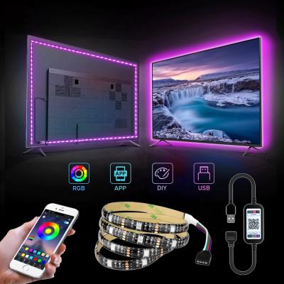 China LANDSCAPE USB LED Strip Light DC 5V LED Colorful Flexible LED Strip Ribbon APP SMD 5050 RGB Waterproof TV Background Lighting for sale