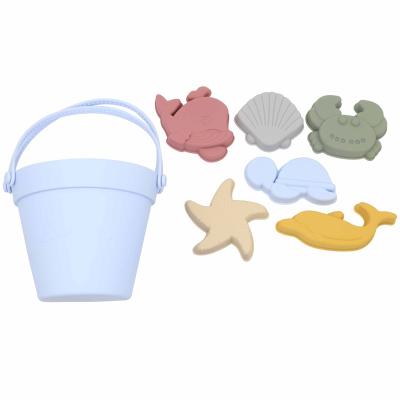 China Food Grade Silicone Supplier Silicone Sand Bucket Toy Set Soft Silicone Baby Beach Toys For One Pack Beach Toys for sale