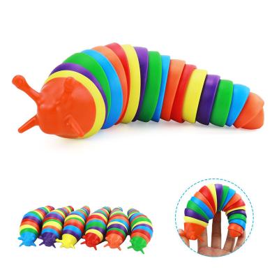 China Relieve Toy For Kids Rainbow Snail Slug Puzzle Anti Stress Sensory Simulation Sensory Technology Stress Toy for sale