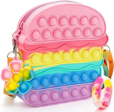 China 2022 hot sales product silica gel shoulder bag rainbow bag pop bag for sale for sale