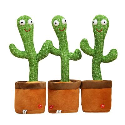 China Children Play Modern Design Baby Recording LED Toy Songs for Baby Electronic Shake English Songs Dancing Cactus Toy for sale