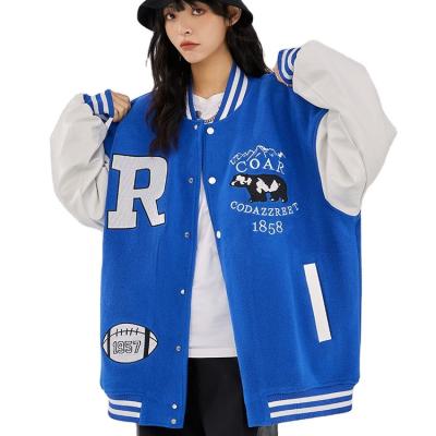 China Breathable Custom Leather Cloth Sleeve Loose Baseball Towel Embroidered Campus Heavy Jacket Occupation Baseball Suit American Plush Coat for sale