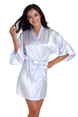 China QUICK DRY Women's Satin Embroidery Kimono Bride Bridesmaid Robe Sleepwear Pajamas Bridesmaid Robe Satin Silk Robes for sale