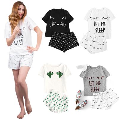 China 2022 QUICK DRY New Cotton Pajamas Sleepwear Set 2 Piece Sleep Wear Sets Nightgown Lounge Wear Women Sleepwear for sale