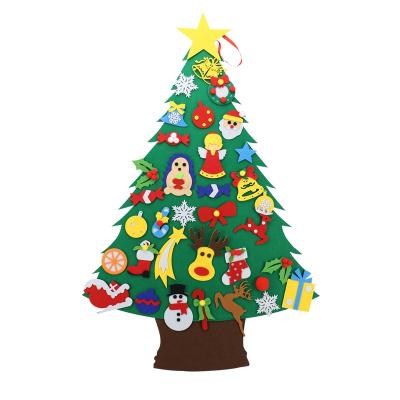 China 2021 Christamas Home Decoration DIY Felt Fabric Christmas Tree Ornament Wall Hanging for sale