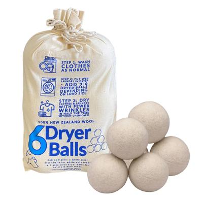 China Odor Elimination / Dehumidification Hot Wholesales 100% Organic Natural Reusable 7cm Wool Dryer Balls White Gray XL New Zealand Wool Wool Dryer Balls for sale