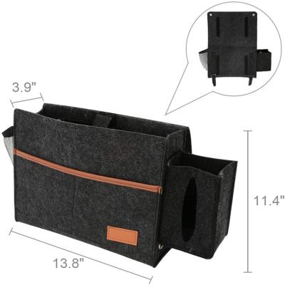 China Viable Factory Wholesale Hot Sale Felt Bedside Storage Bags Pocket Bedside Storage Bag Convenient Durable Durable Multi Organizer for sale