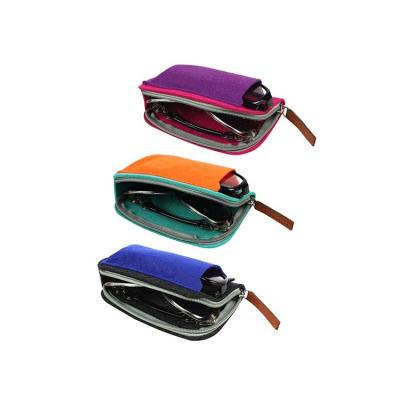 China Wear Resistant Proof Sunglasses Direct Selling Glass Case Viable Colorful Felt Soft Eye Glass Case for sale