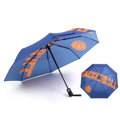 China Hot Selling Minimalist Portable Automobile Open And Close 3 Fold Travel Umbrella With Digital Printing for sale