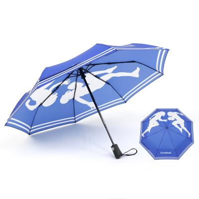 China Hot Selling Minimalist Custom Printing Umbrella Umbrella Three Times Promotion Full Automatic Full Automatic Umbrella For Rain for sale