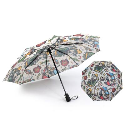 China Windproof And Waterproof Outdoor Folding Umbrella High Quality Minimalist 3 Fold Automatic Umbrella for sale