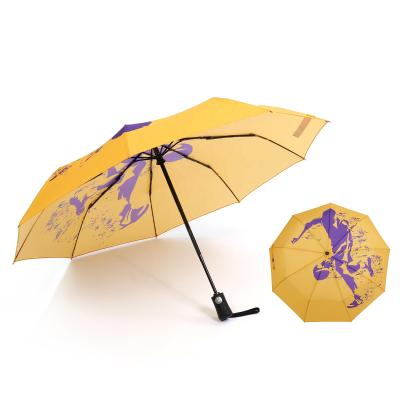 China New Minimalist Colorful Design Three Folds Umbrella Pattern Canopy Umbrella For Rainy for sale