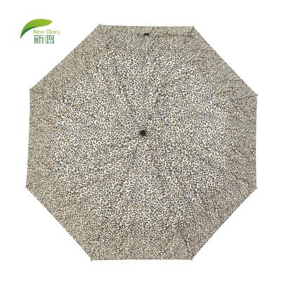 China 2021 Minimalist Hot Sales Customized Leopard Three Fold Umbrellas for sale