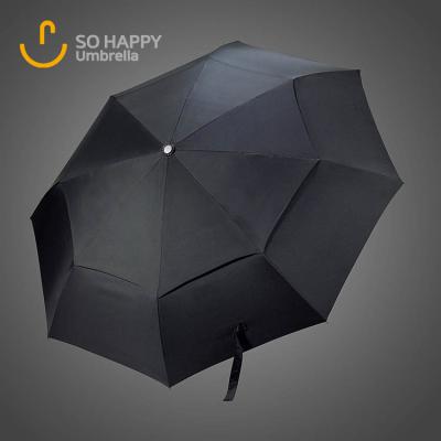 China Double Layer Fashion Waterproof Hydrophobic Portable Man Foldable Umbrella Stand for sale