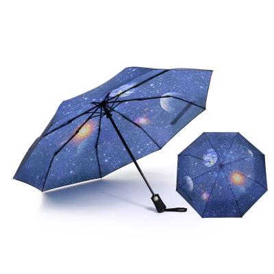 China Customizable 8k Umbrella Cute Fashion Rainproof Starry Folding Design Transitional Fancy Waterproof Automatic Umbrella for sale