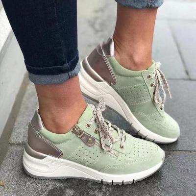 China 2021 new fashion trend women's casual shoes thick-soled sports shoes lace-up ducts running women's shoes for sale