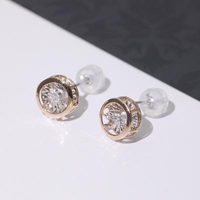 China 2020 New Cute Platinum Jewelry Hoop Diamond Stud Earrings For Women Girls Gifts for sale