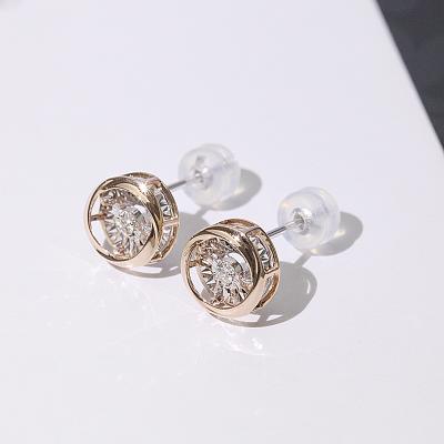 China Fashion Cute Daily Wearable Jewelry Platinum Diamond Stud Earrings Hot Round Circle Small for sale