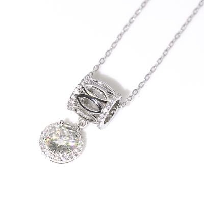 China Fashion Fashion Jewelry Sliver Plating Custom Moissanite Gemstone Charms Pendant Necklace for sale