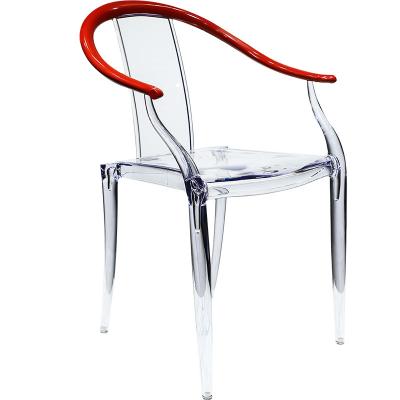 China Chinese Transparent Acrylic Chair Hotel Lounge Custom Study Crystal Armchair for sale